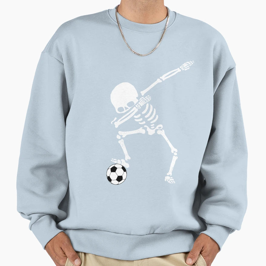Halloween Dabbing Skeleton Soccer T-Shirt - Casual Everyday Wear Unisex - T-Shirt, Sweatshirt, Hoodie