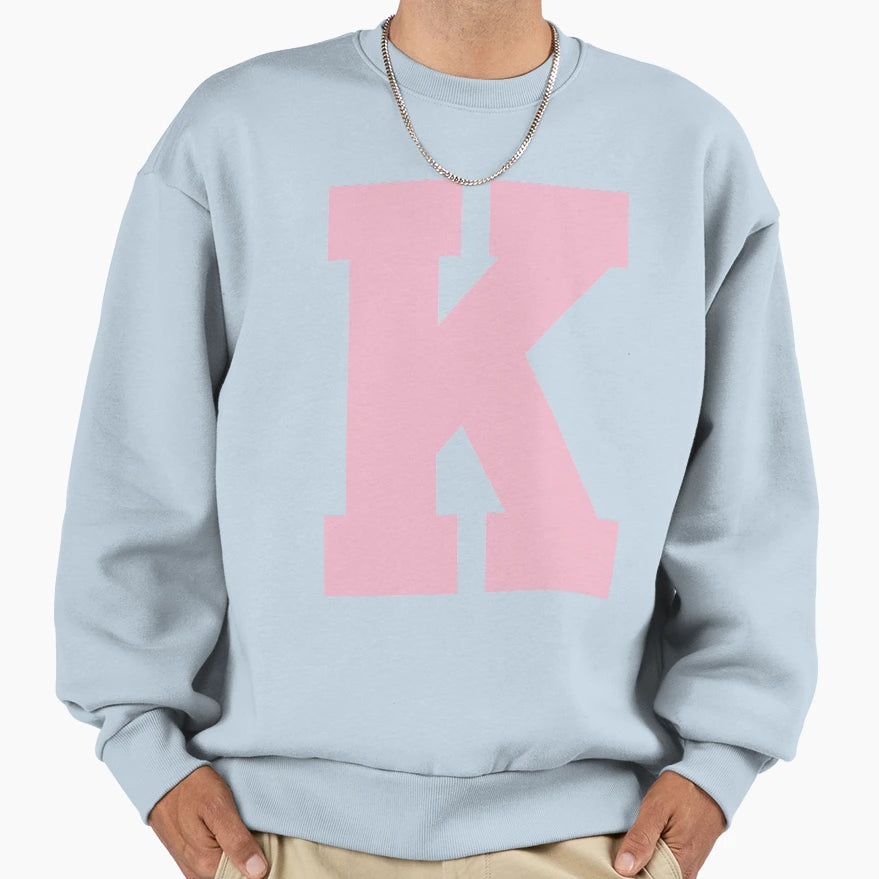 Alphabet Rose K Sports Letter K Sweatshirt - Graphic Print for Adults - T-Shirt, Sweatshirt, Hoodie