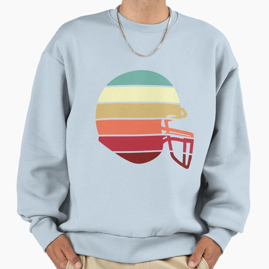 Sunset Football Helmet Sweatshirt - Custom Art Print Men Women - T-Shirt, Sweatshirt, Hoodie