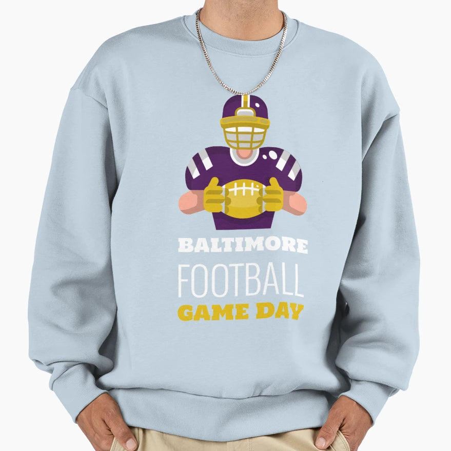 Baltimore Football Game Day Sweatshirt - Aesthetic Graphic Unisex - T-Shirt, Sweatshirt, Hoodie