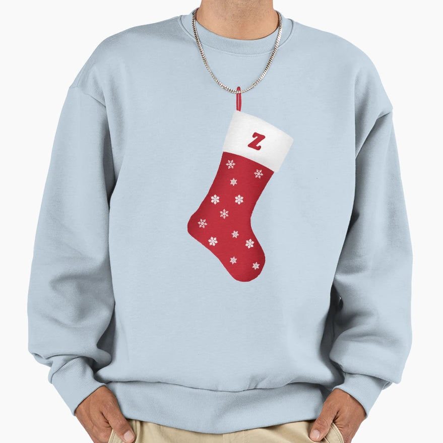 Letter Z Festive Stocking Sweatshirt - Casual Everyday Wear Unisex - T-Shirt, Sweatshirt, Hoodie