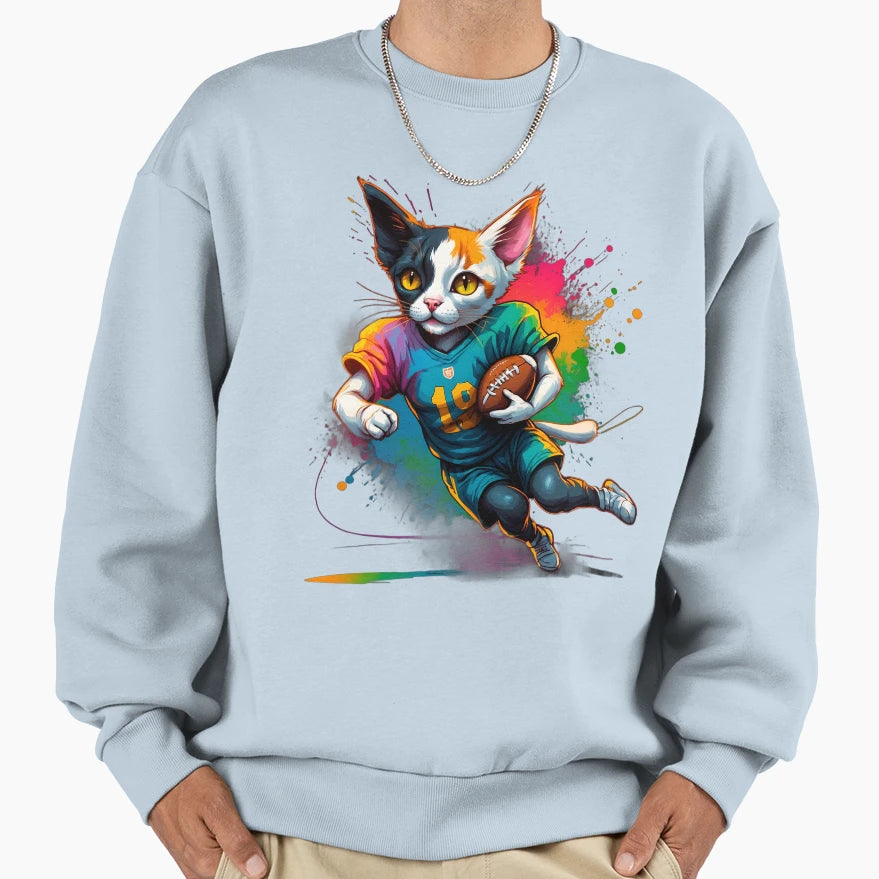 Shorthair Calico Cat Playing Sweatshirt - Casual Everyday Wear Unisex - T-Shirt, Sweatshirt, Hoodie