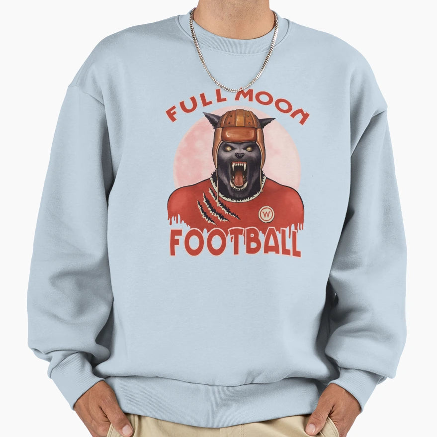 Full Moon Fotball Sweatshirt - Minimalist Print Men Women - T-Shirt, Sweatshirt, Hoodie