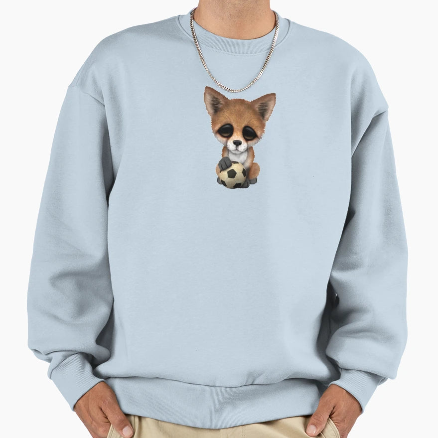 Fox Football Soccer Ball Sweatshirt - Aesthetic Graphic Men Women - T-Shirt, Sweatshirt, Hoodie