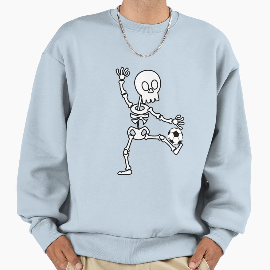 Skeleton Soccer Player Funny Sweatshirt - Trendy Graphic Men Women - T-Shirt, Sweatshirt, Hoodie