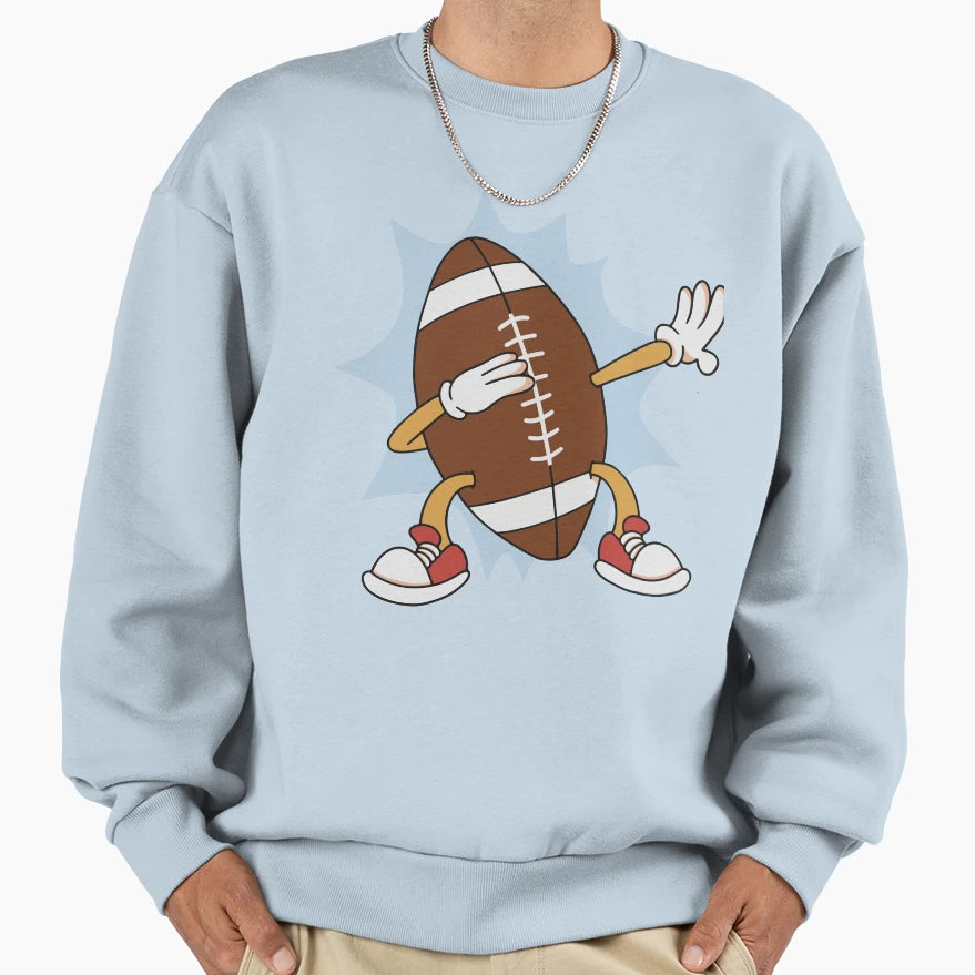 Football Dabbing Cartoon Sweatshirt - Aesthetic Graphic for Adults - T-Shirt, Sweatshirt, Hoodie