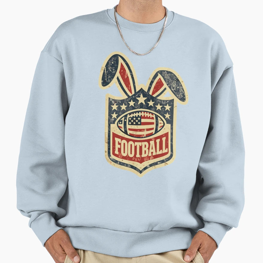 Patriotic Easter Football Bunny Shield Sweatshirt - Custom Art Print Unisex - T-Shirt, Sweatshirt, Hoodie