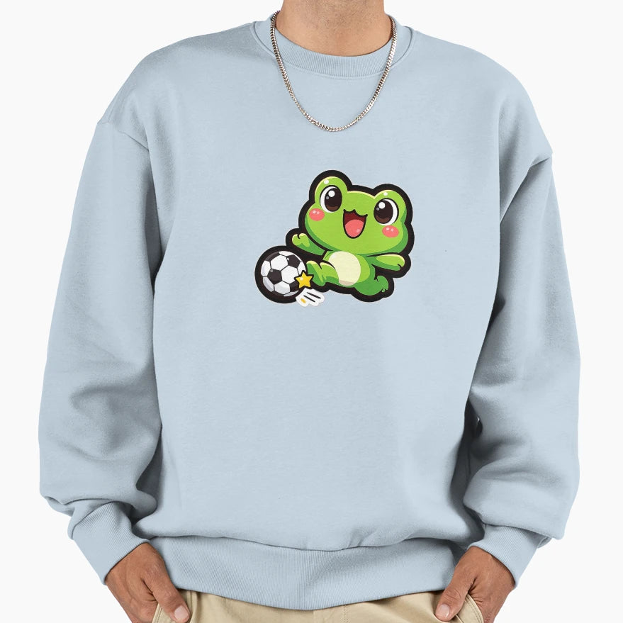 Funny Soccer Frog Sweatshirt - Trendy Graphic Unisex - T-Shirt, Sweatshirt, Hoodie