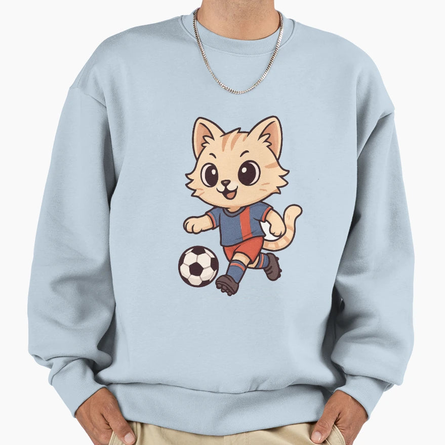 Football Cat Sweatshirt - Casual Everyday Wear for Adults - T-Shirt, Sweatshirt, Hoodie