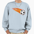 Flaming Soccer Ball Sweatshirt - Minimalist Print Unisex - T-Shirt, Sweatshirt, Hoodie