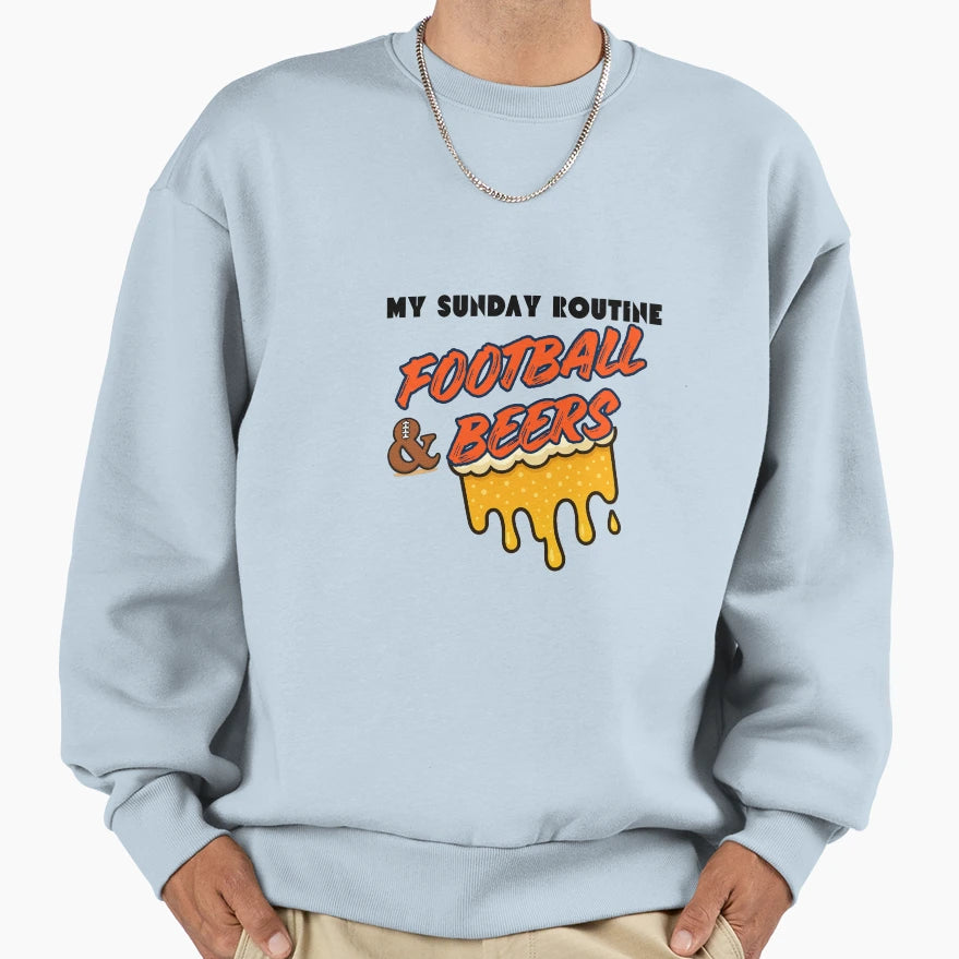 Denver Broncos Sunday Routine Sweatshirt - Streetwear Style for Adults - T-Shirt, Sweatshirt, Hoodie