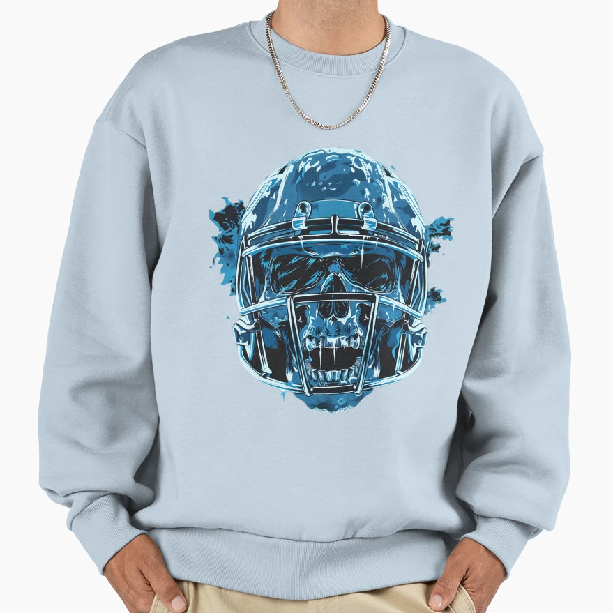Frozen Fury Helmet Sweatshirt - Aesthetic Graphic Men Women - T-Shirt, Sweatshirt, Hoodie