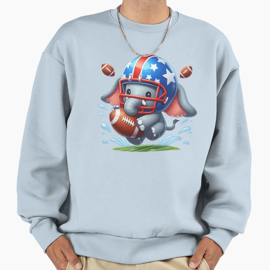 Football Elephant Sweatshirt - Graphic Print Unisex - T-Shirt, Sweatshirt, Hoodie