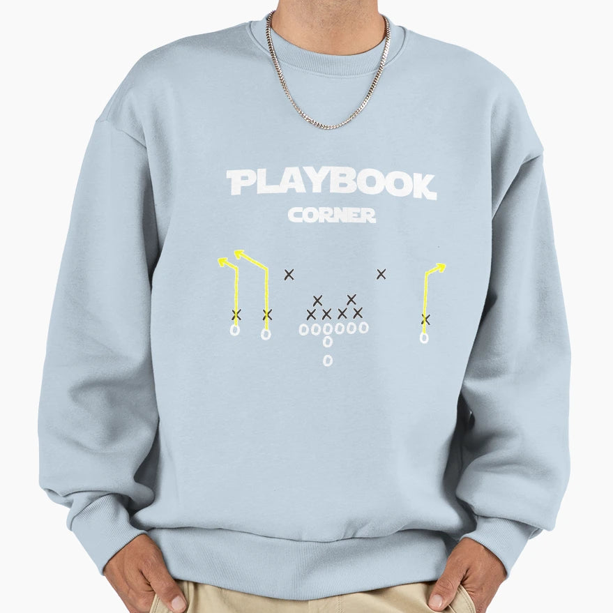 Football Playbook Corner Route Sweatshirt - Minimalist Print for Adults - T-Shirt, Sweatshirt, Hoodie