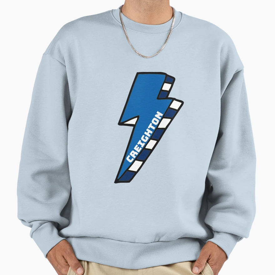 Creighton University Lightning Bolt Sweatshirt - Trendy Graphic Unisex - T-Shirt, Sweatshirt, Hoodie