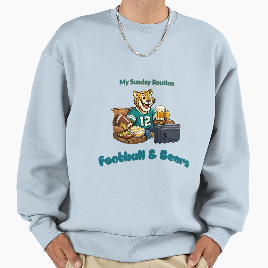 Jacksonville Jaguars Sunday Routine T-Shirt - Unique Graphic Men Women - T-Shirt, Sweatshirt, Hoodie