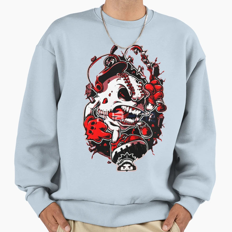 Gothic Baseball Sweatshirt - Streetwear Style Unisex - T-Shirt, Sweatshirt, Hoodie