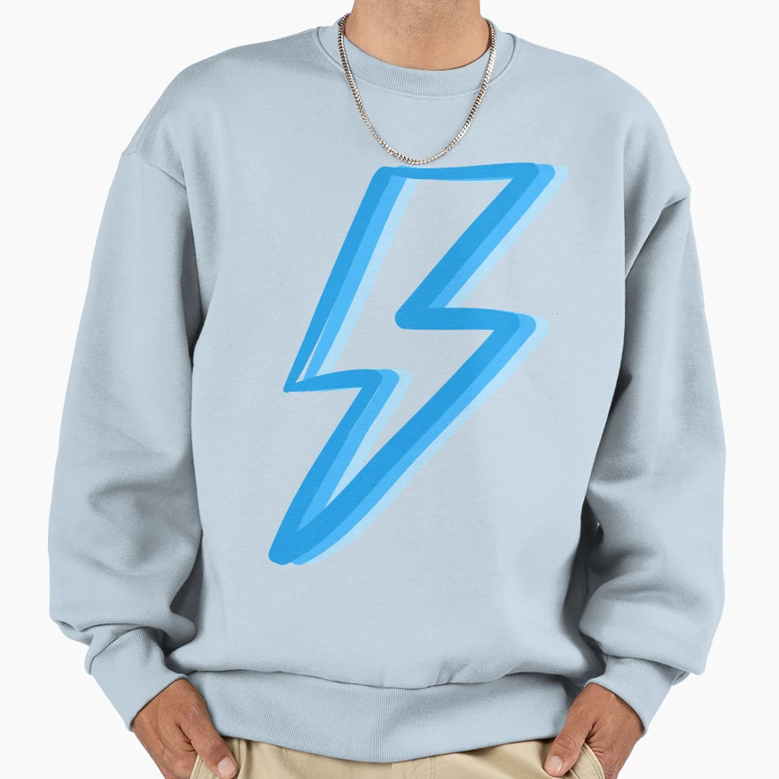 Blue Preppy Open Lightning Sweatshirt - Novelty Apparel Men Women - T-Shirt, Sweatshirt, Hoodie
