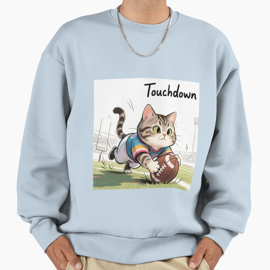 Kitty Touchdown3 Sweatshirt - Unique Graphic Unisex - T-Shirt, Sweatshirt, Hoodie