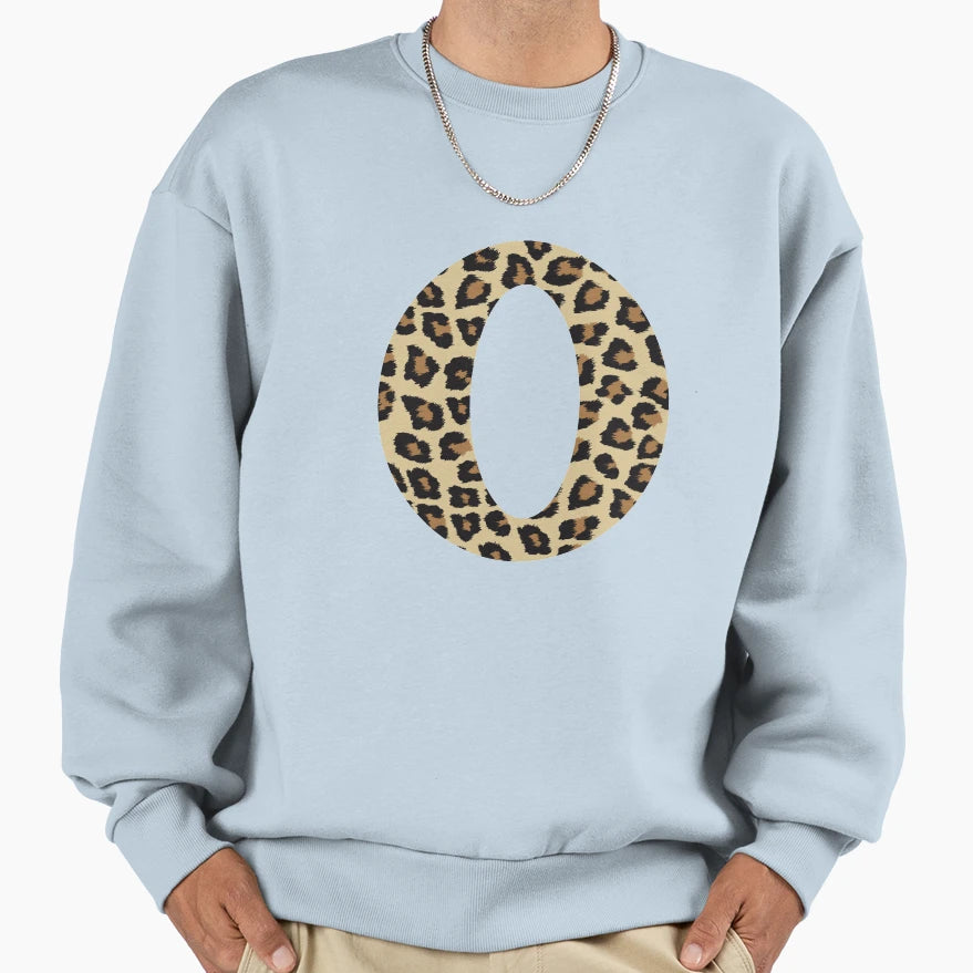 Letter O Leopard Cheetah Monogram Sweatshirt - Streetwear Style Unisex - T-Shirt, Sweatshirt, Hoodie