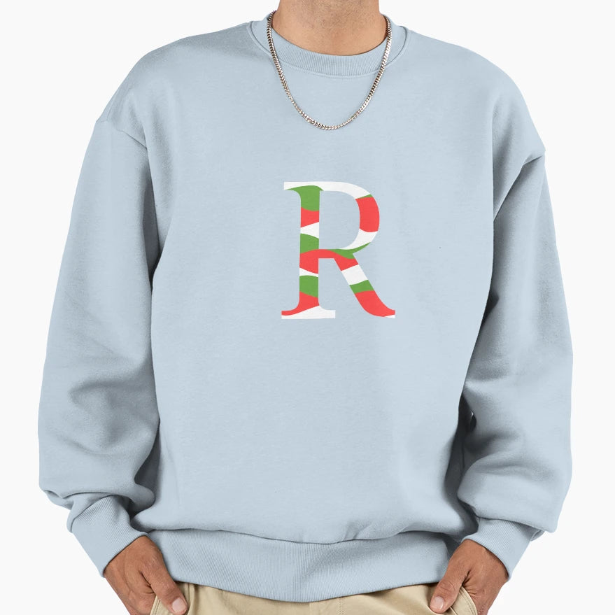 Wavy Letter R Sweatshirt - Casual Everyday Wear Men Women - T-Shirt, Sweatshirt, Hoodie