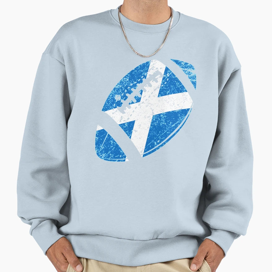 Scotland Flag Rugby Football Sweatshirt - Fun Novelty Design for Adults - T-Shirt, Sweatshirt, Hoodie