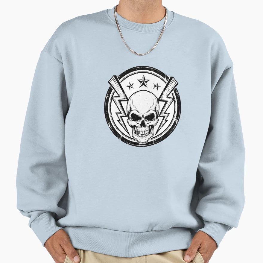 Gothic Skull Emblem Surrounded Sweatshirt - Streetwear Style Unisex - T-Shirt, Sweatshirt, Hoodie
