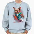 Sphynx Cat Playing American Football Sweatshirt - Aesthetic Graphic Unisex - T-Shirt, Sweatshirt, Hoodie