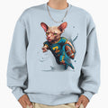 Sphynx Cat Playing American Sweatshirt - Fun Novelty Design Men Women - T-Shirt, Sweatshirt, Hoodie