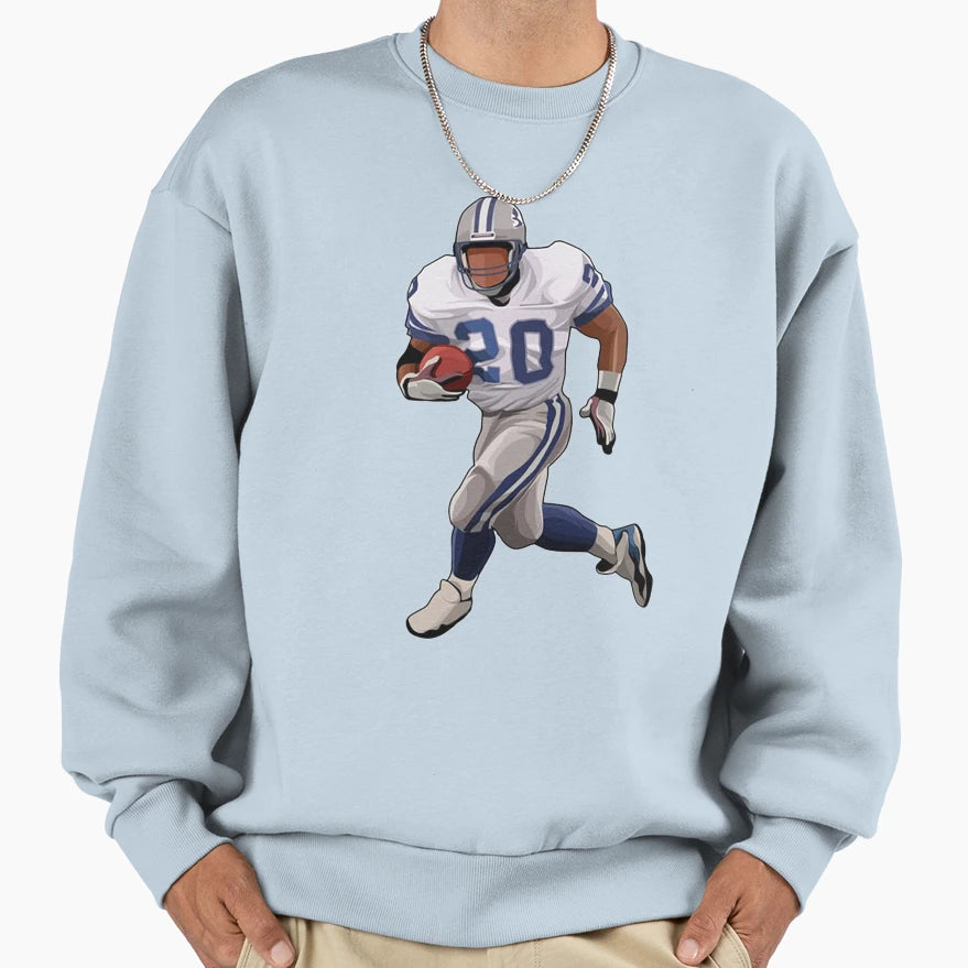 Barry Sanders 20 Hold Ball Sweatshirt - Custom Art Print for Adults - T-Shirt, Sweatshirt, Hoodie