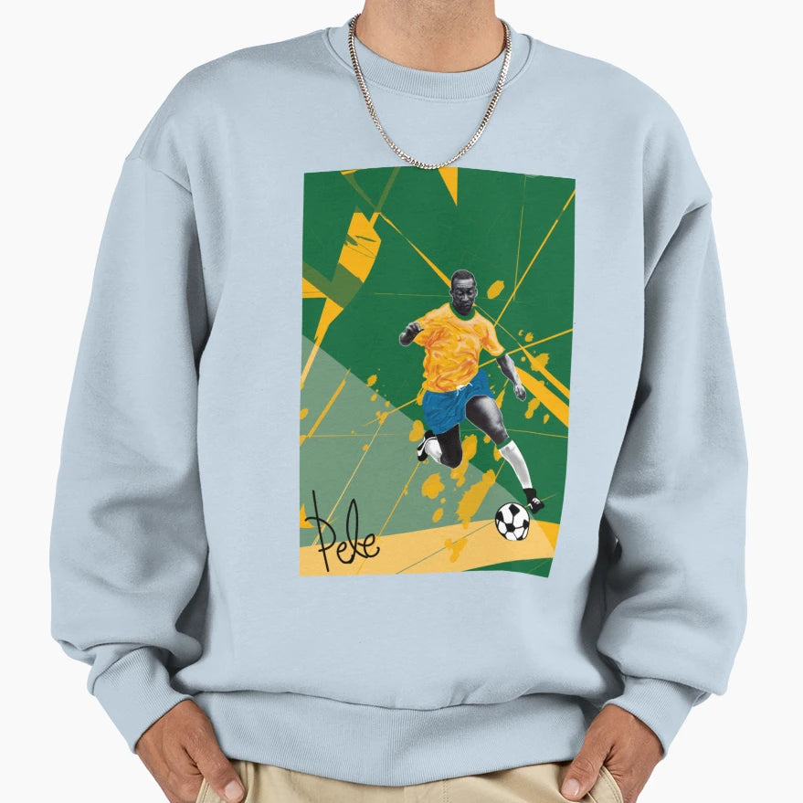 Copy Pele 10 Brazil King Sweatshirt - Aesthetic Graphic Unisex - T-Shirt, Sweatshirt, Hoodie