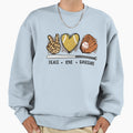 Baseball Peace Love Baseball Sweatshirt - Casual Everyday Wear Men Women - T-Shirt, Sweatshirt, Hoodie