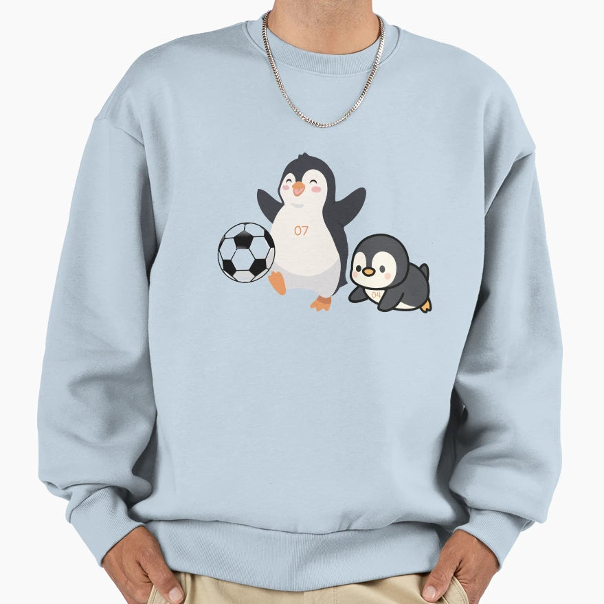 Penguins Are Playing Football Sweatshirt - Minimalist Print Unisex - T-Shirt, Sweatshirt, Hoodie