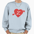Red Heart Letter Z Sweatshirt - Custom Art Print for Adults - T-Shirt, Sweatshirt, Hoodie