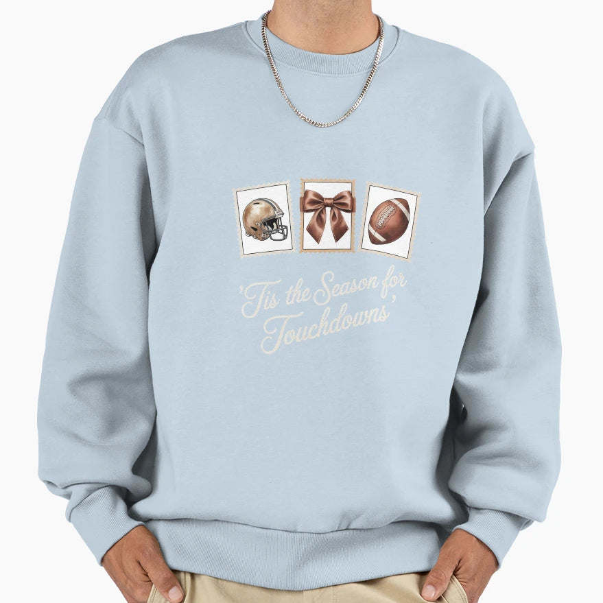 Tis Season Touchdowns Football Sweatshirt - Custom Art Print for Adults - T-Shirt, Sweatshirt, Hoodie