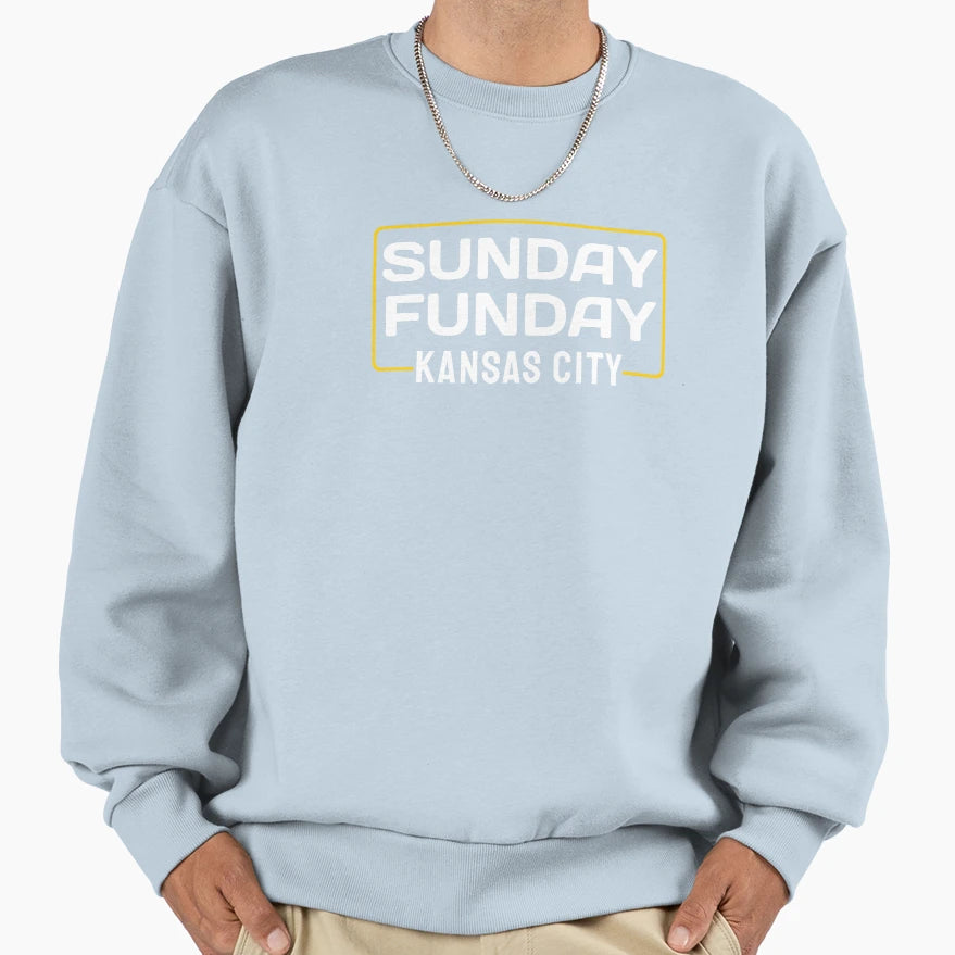 Sunday Funday Kansas City Football Sweatshirt - Custom Art Print Unisex - T-Shirt, Sweatshirt, Hoodie