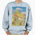 Happy Easter Chicks Flowers Sweatshirt - Casual Everyday Wear for Adults - T-Shirt, Sweatshirt, Hoodie