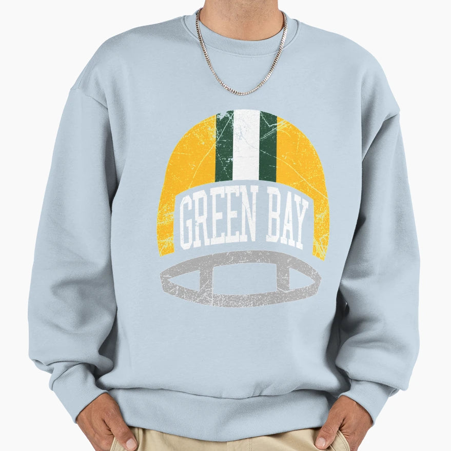Green Bay Helmet Green Sweatshirt - Novelty Apparel for Adults - T-Shirt, Sweatshirt, Hoodie