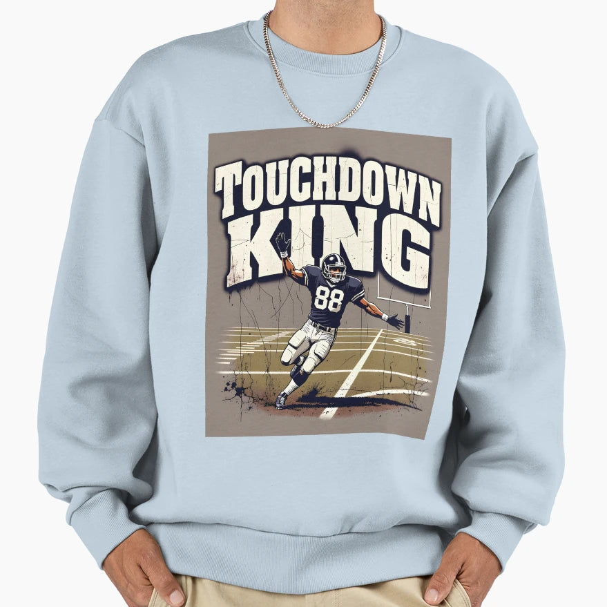 Touchdown King Football Sweatshirt - Aesthetic Graphic for Adults - T-Shirt, Sweatshirt, Hoodie