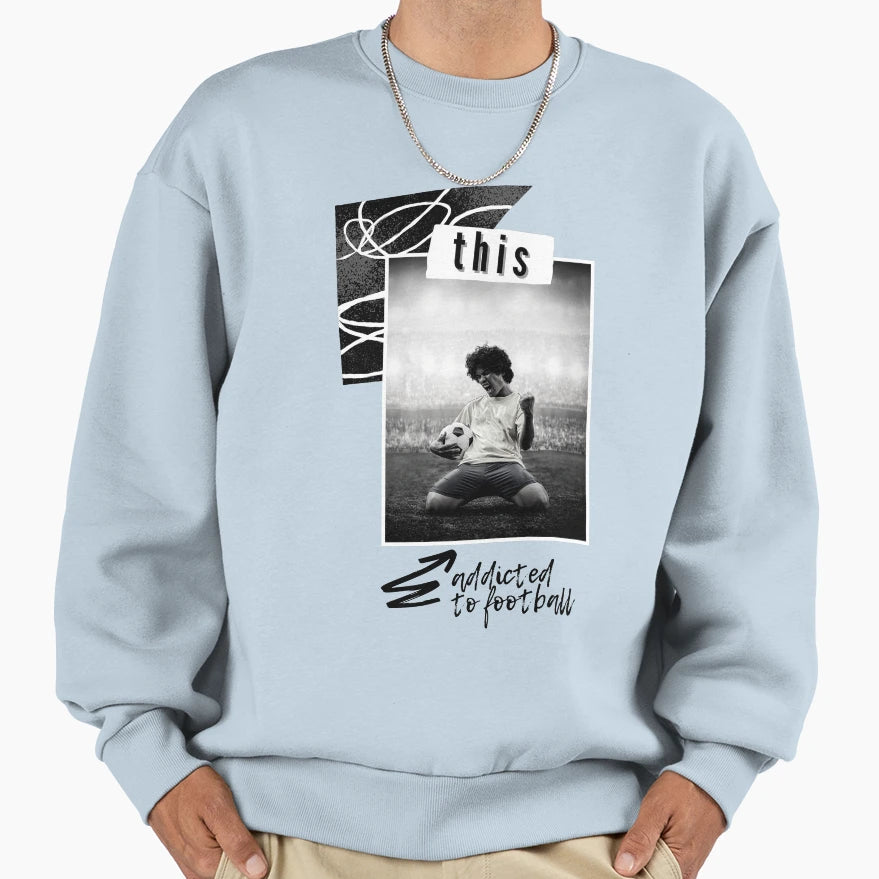 Aesthetic Addicted To Football Sweatshirt - Unique Graphic Unisex - T-Shirt, Sweatshirt, Hoodie