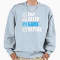 Eat Sleep Game Repeat Sweatshirt - Trendy Graphic for Adults - T-Shirt, Sweatshirt, Hoodie