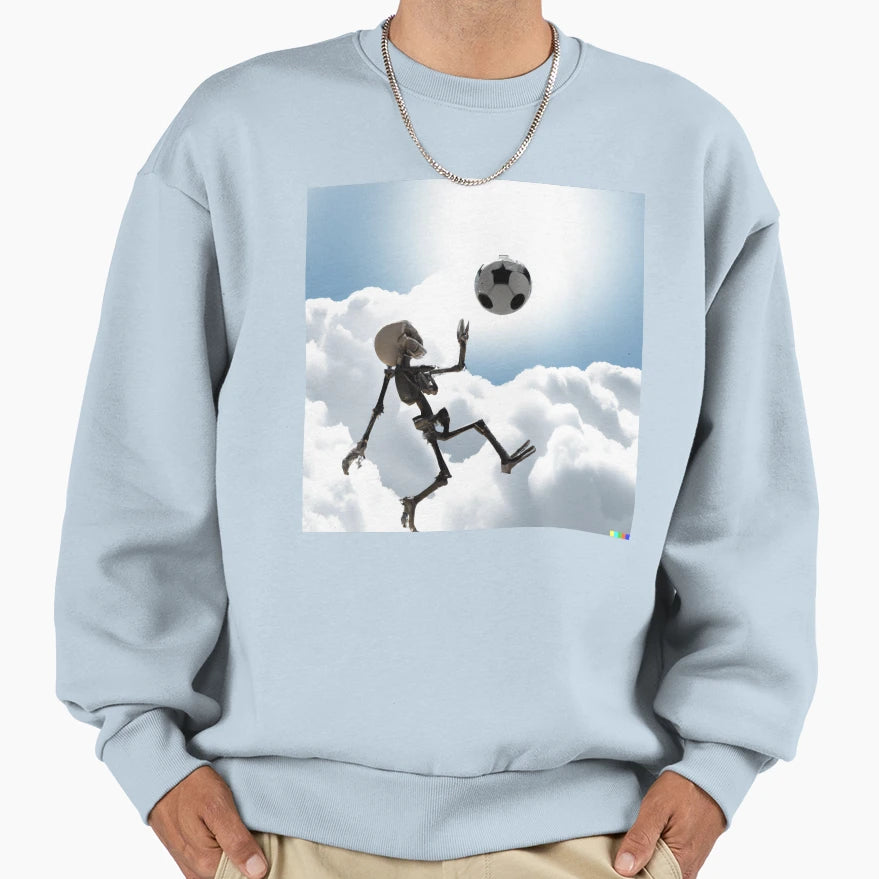 Skeleton Playing Football Sweatshirt - Trendy Graphic for Adults - T-Shirt, Sweatshirt, Hoodie