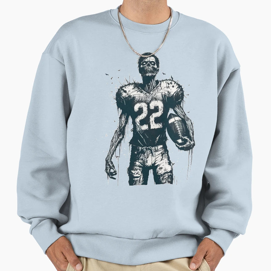 Halloween Zombie American Football Sweatshirt - Trendy Graphic Unisex - T-Shirt, Sweatshirt, Hoodie