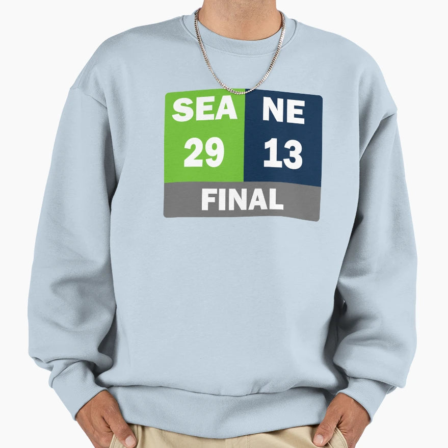 Super Bowl 2026 Final Score Sweatshirt - Minimalist Print Men Women - T-Shirt, Sweatshirt, Hoodie