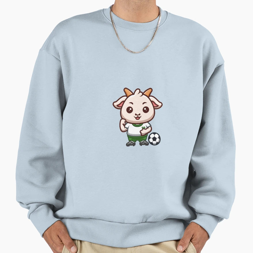 Goat Football Cartoon Sweatshirt - Custom Art Print Men Women - T-Shirt, Sweatshirt, Hoodie