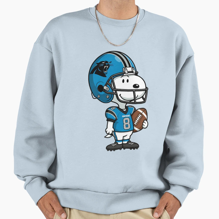 Snoopy Holding Football Carolina Sweatshirt - Streetwear Style Men Women - T-Shirt, Sweatshirt, Hoodie