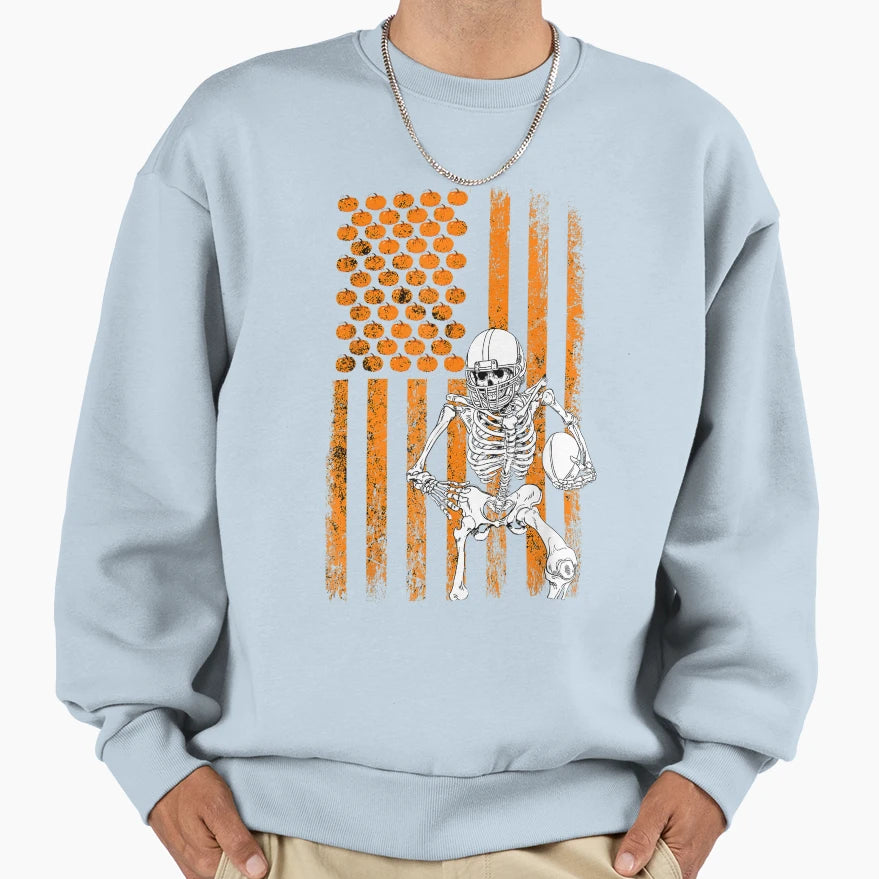 Football Player Fan Gift Skeleton T-Shirt - Unique Graphic for Adults - T-Shirt, Sweatshirt, Hoodie