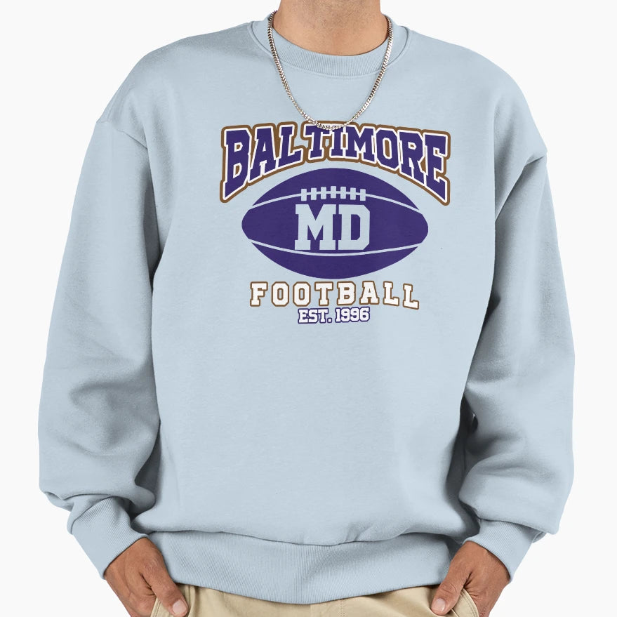 Baltimore Football Team Sweatshirt - Casual Everyday Wear for Adults - T-Shirt, Sweatshirt, Hoodie