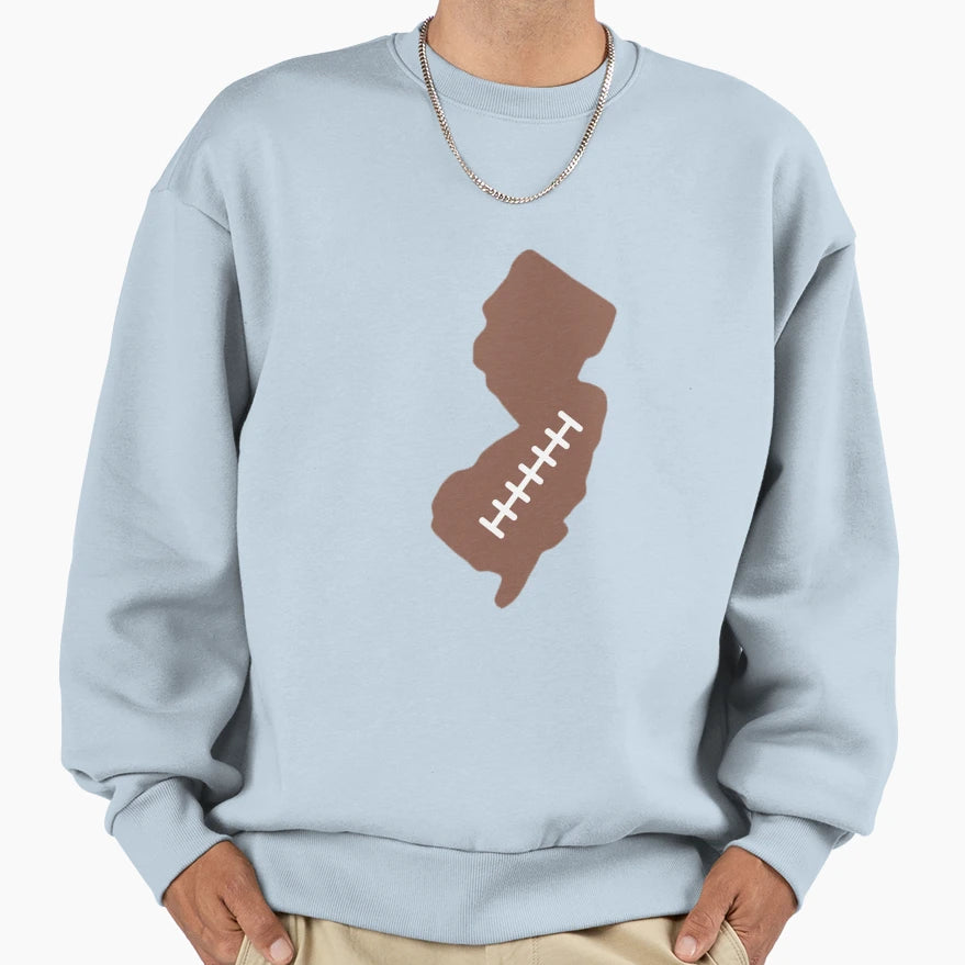 New Jersey State Outline Football Sweatshirt - Minimalist Print for Adults - T-Shirt, Sweatshirt, Hoodie