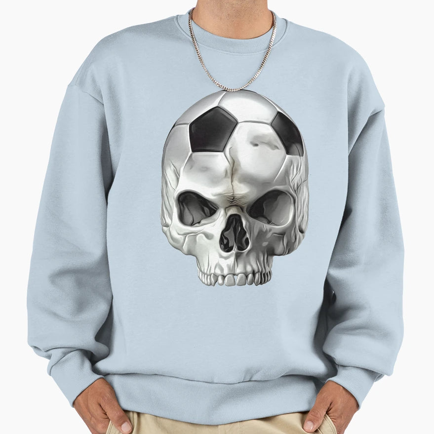 Football Skull Sweatshirt - Minimalist Print Unisex - T-Shirt, Sweatshirt, Hoodie